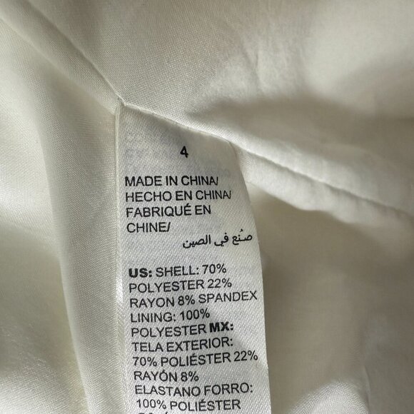 White Black Blazer Jacket Off White Size 4 Double Breast Fully Lined - Picture 9 of 9